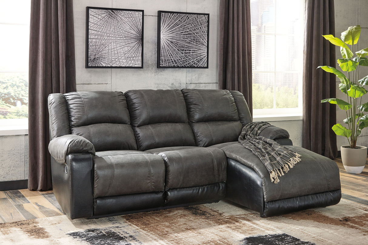 Nantahala - Reclining Sectional With Chaise by Signature Design by Ashley® | Bel Furniture