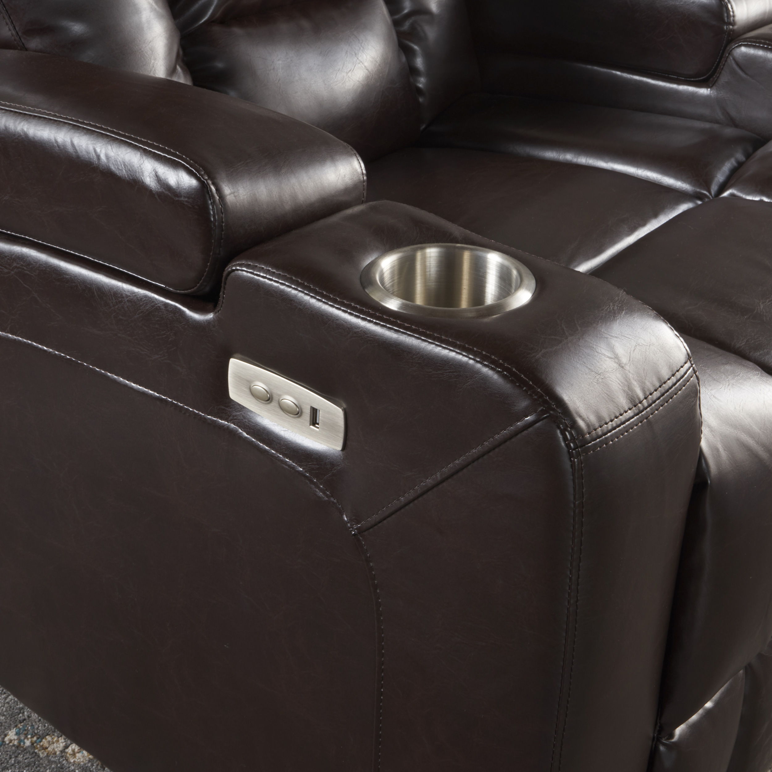 Wide Power Standard Recliner Chair With Arm Storage With USB