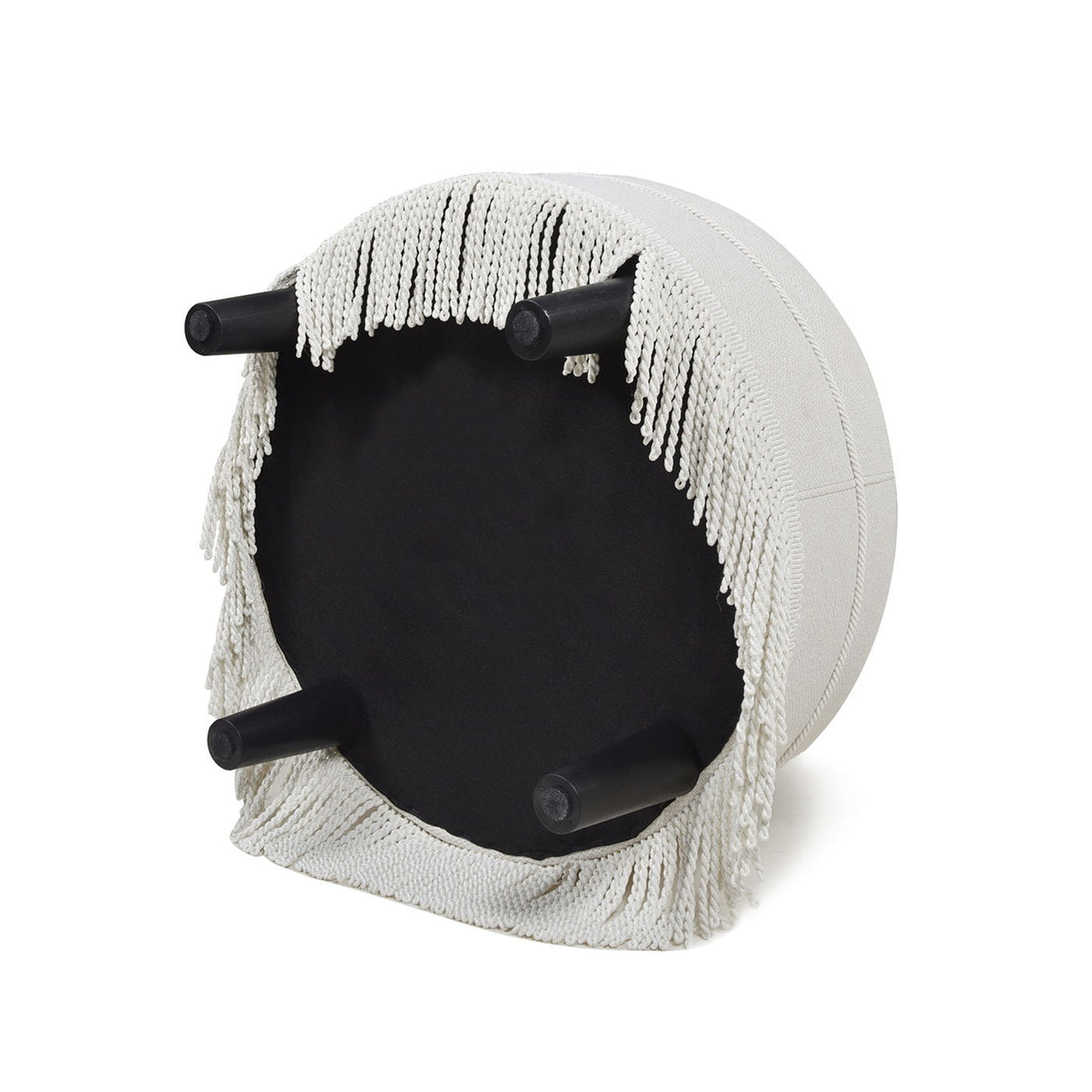 Yolanda - Round Upholstered Accent Ottoman by Jennifer Taylor Home | Bel Furniture