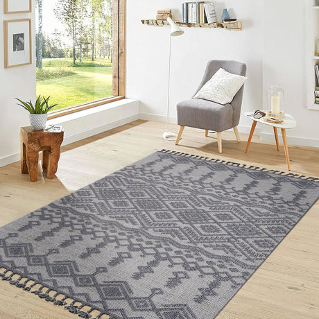 Guros - 8' X 10' Traditional Indoor / Outdoor Area Rug - White / Gray - view 7