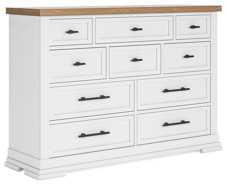 Ashbryn - White / Natural - Dresser by Benchcraft® | Bel Furniture