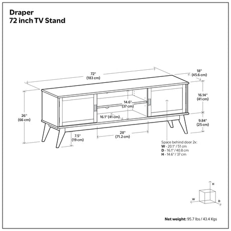 Draper - Handcrafted Mid Century Low TV Media Stand - view 52