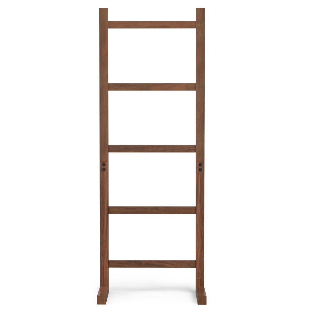 Bray - Bath Towel And Blanket Ladder Shelf - Natural Walnut by Simpli-Home | Bel Furniture