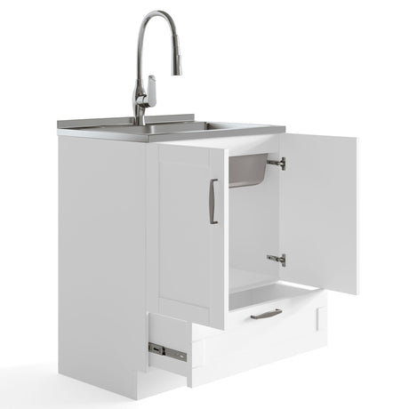 Reed - Deluxe Laundry Cabinet With Pull-Out Faucet And Stainless Steel Sink - view 30