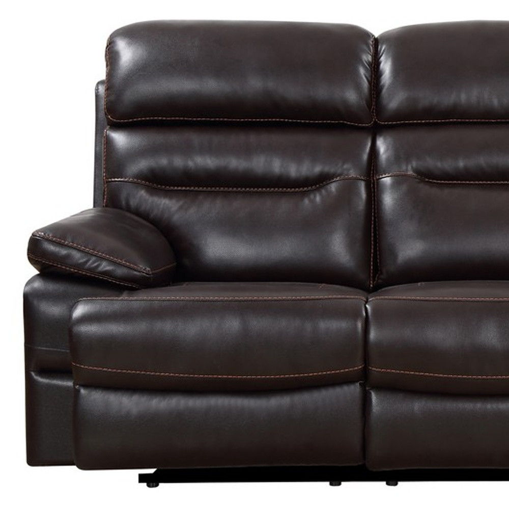 Black Legs Sofa Faux Leather - Brown