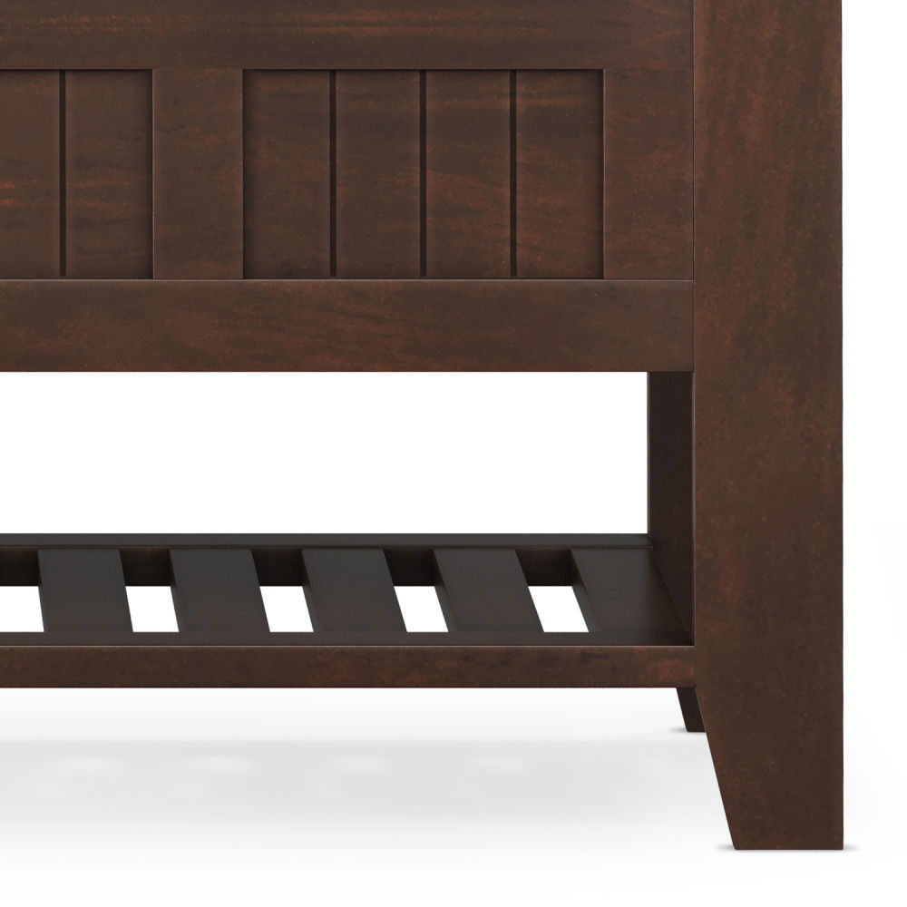 Acadian - Entryway Storage Bench With Shelf - Brown by Simpli-Home | Bel Furniture