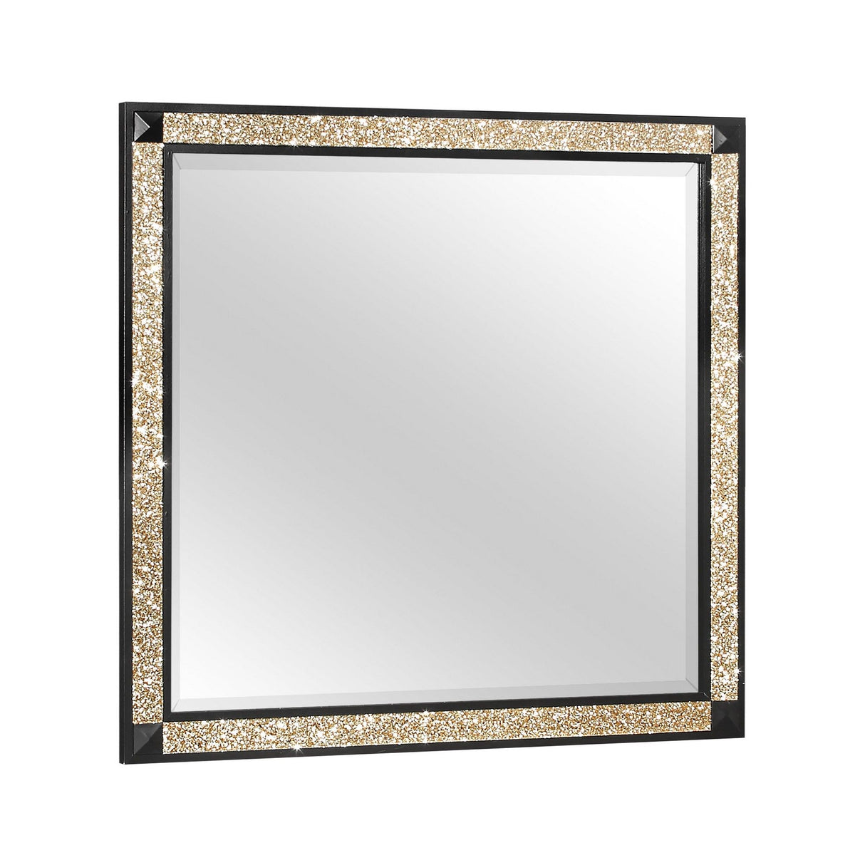 Lively - Mirror With Glitter Detail - Black