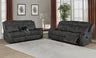Lawrence - Upholstered Reclining Sofa Set Dark Gray 2 Pc. Sofa, Loveseat by CoasterEveryday | Bel Furniture