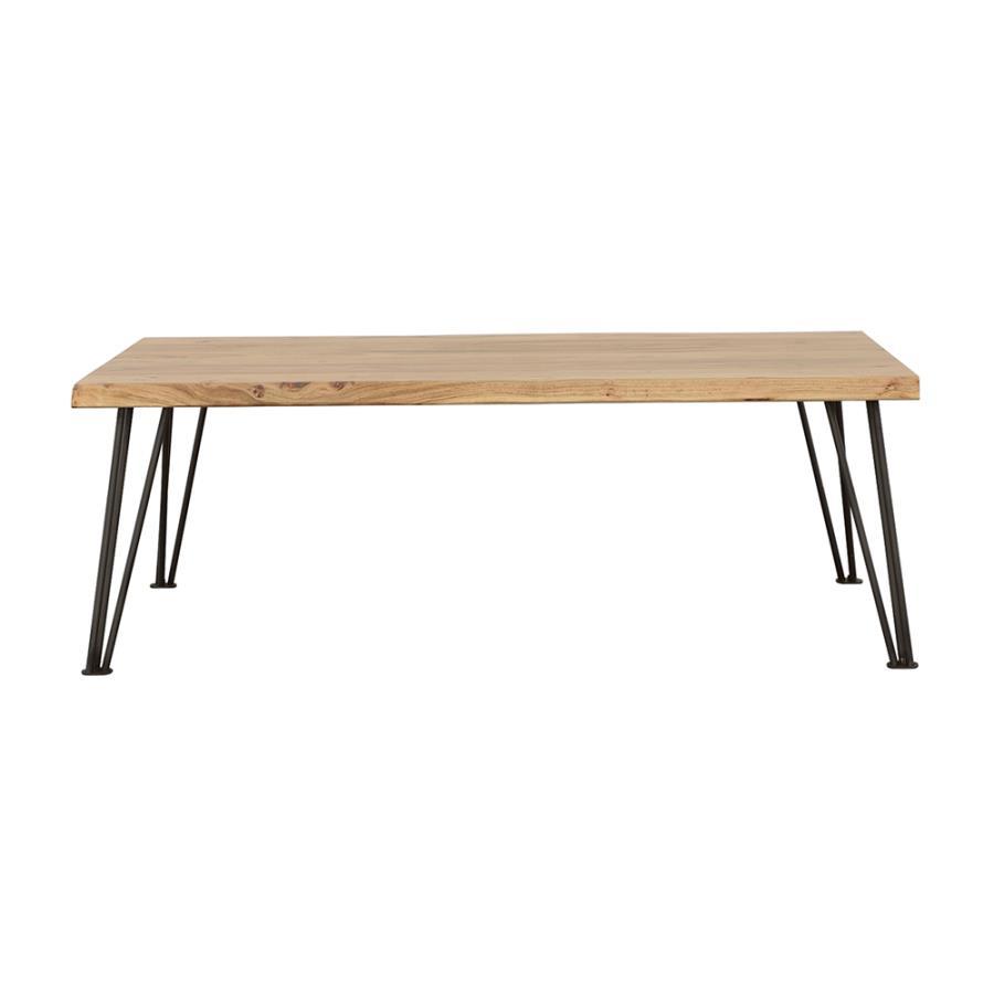 Zander - Rectangular Wood Top Coffee Table - Natural Brown