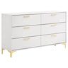 Kendall - 6-Drawer Dresser White by CoasterEveryday | Bel Furniture