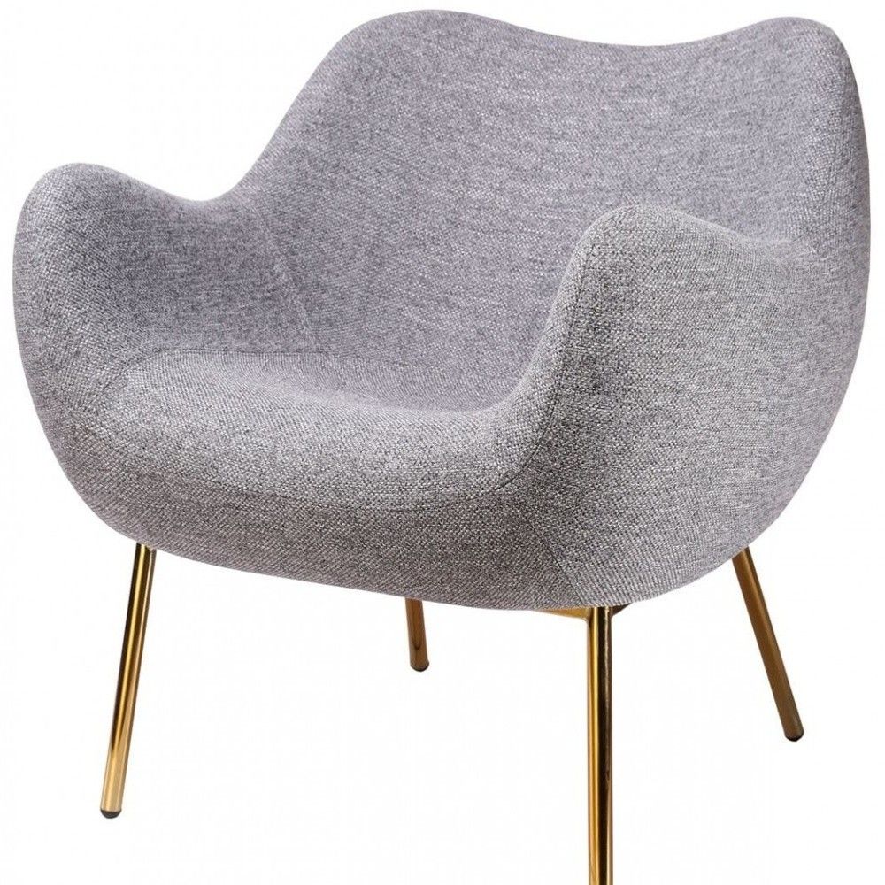 Plush Comfy Accent Chair - Gray / Gold