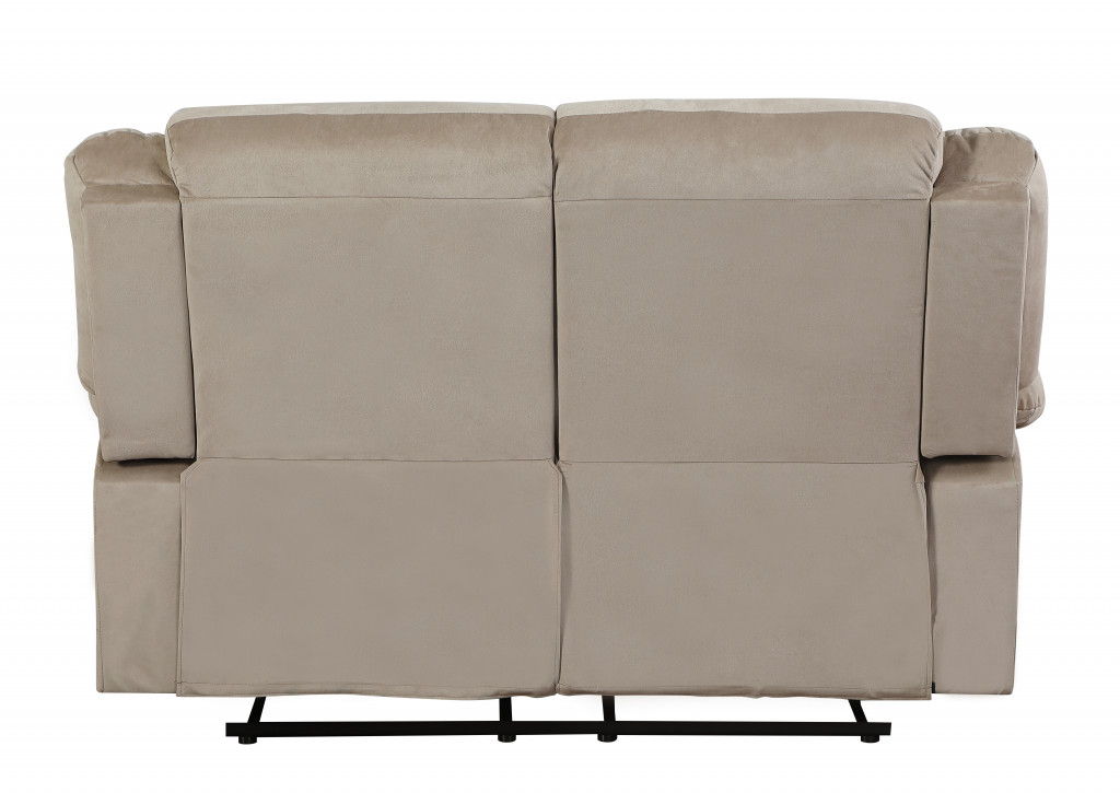 Microfiber Manual Reclining Loveseat - Beige