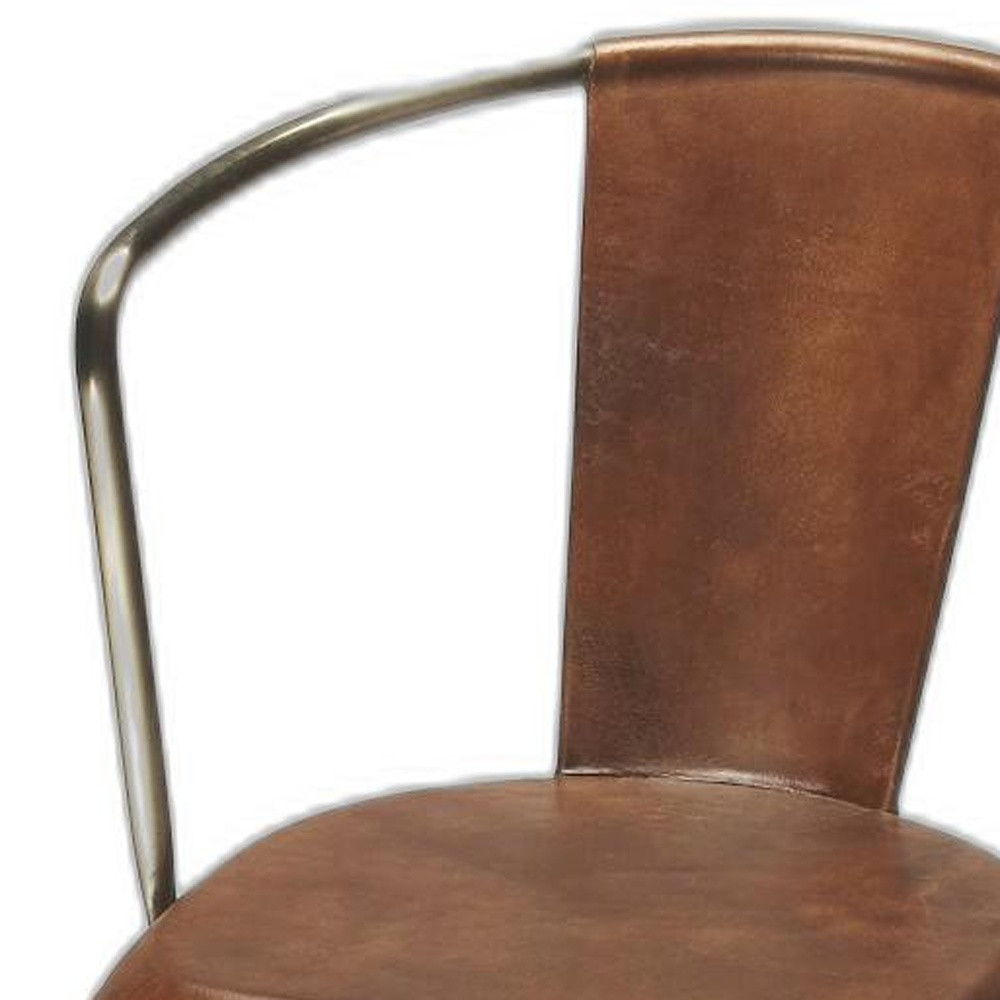 Iron Bar Chair - Brown / Gold