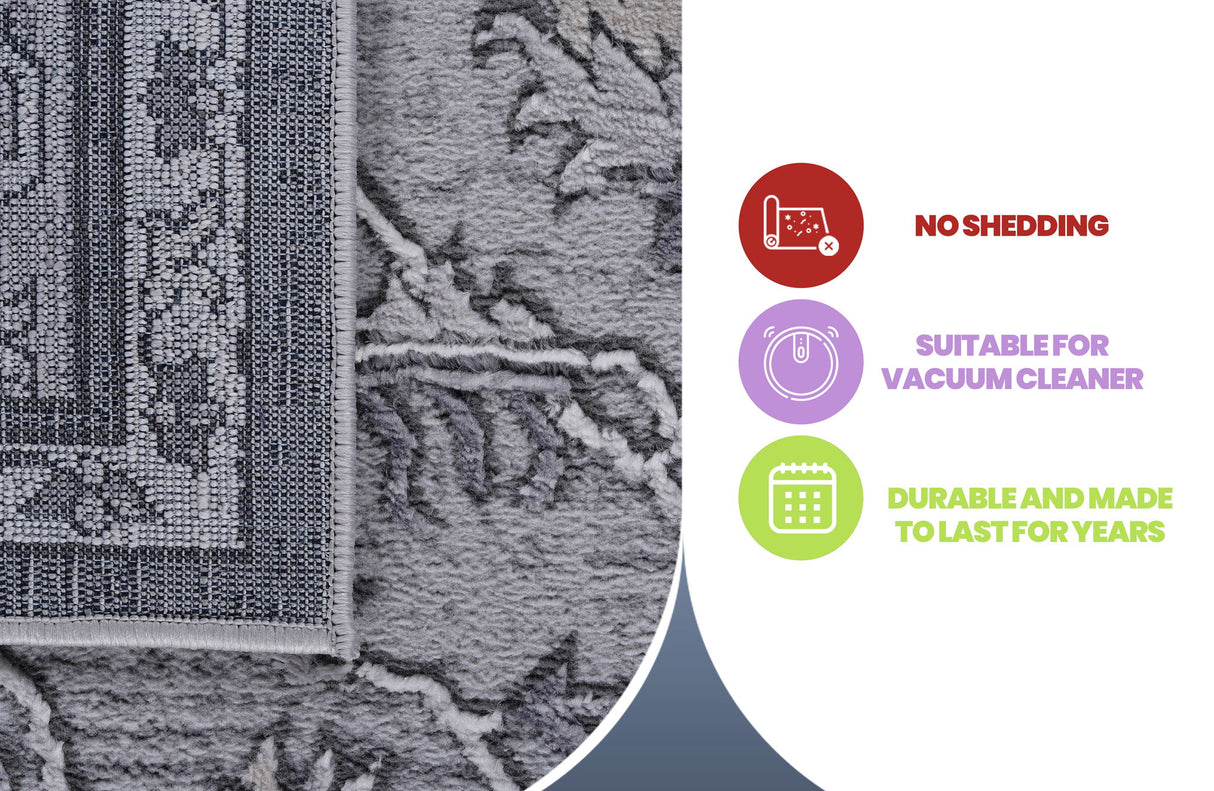 Marfi - 8' X 10' Oriental Area Rug - Ivory / Gray