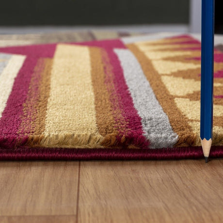 Nature's Nest - 5'3" X 7'3" Lodge Area Rug Polypropylene - Multi, Red by Icona Home Decor | Bel Furniture