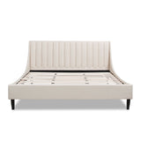Aspen - King Vertical Tufted Headboard Platform Bed Set - Light Beige by Jennifer Taylor Home | Bel Furniture