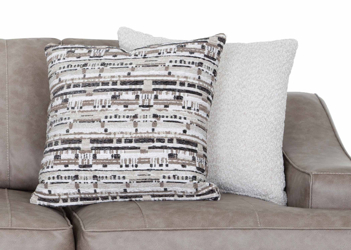 Taupe Gray Transitional 2 Piece Sofa and Loveseat Set with Flared Arms & Reversible Cushions