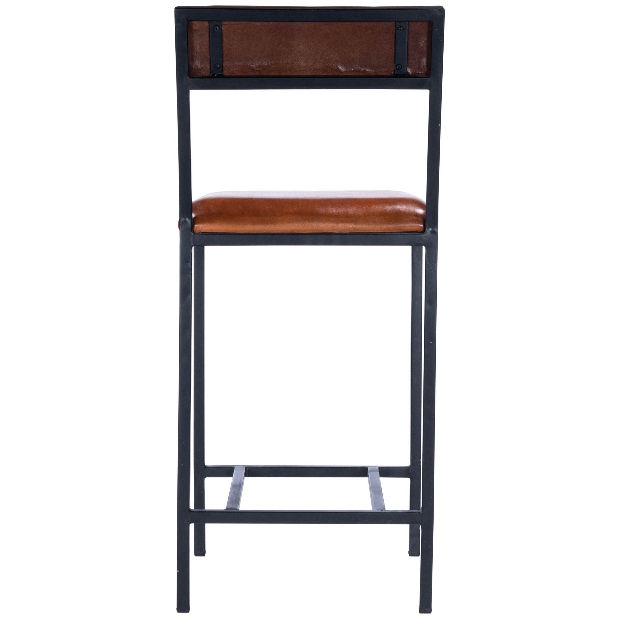 38.25" Iron Bar Chair - Brown / Black