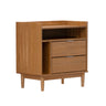 Mid-Century Modern Solid Wood 2 Drawer Gallery Nightstand Light Brown by Walker Edison | Bel Furniture