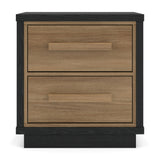 Kozmour - Two Drawer Night Stand - Black / Brown