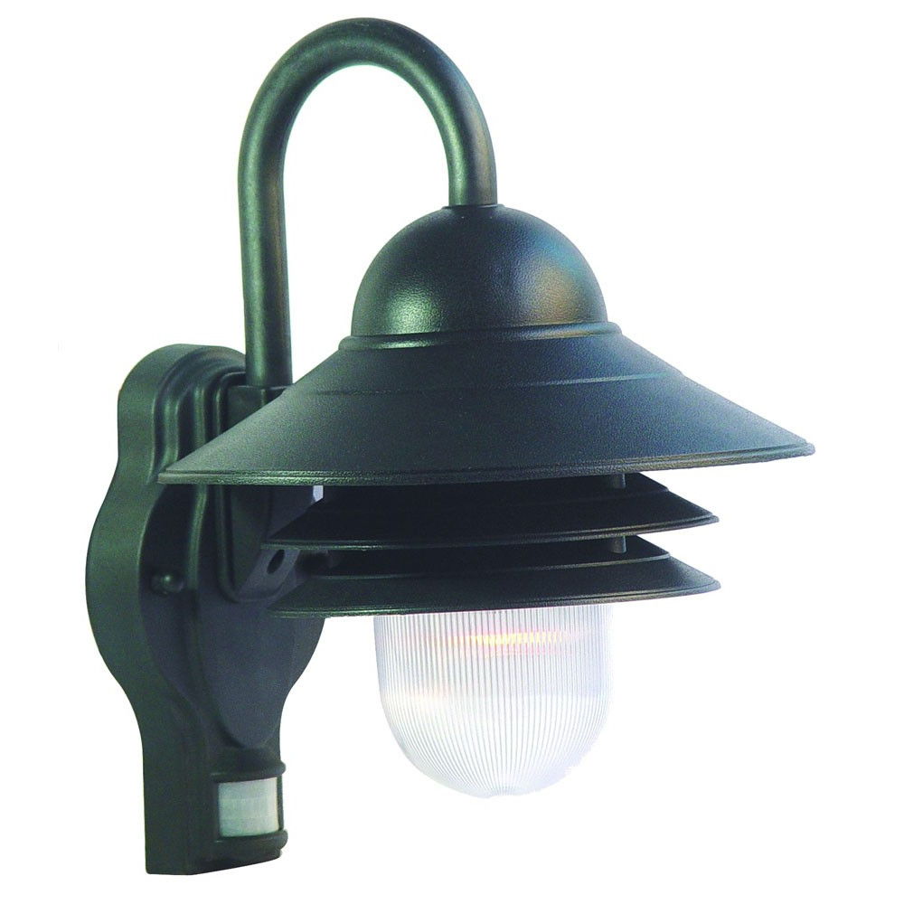 Motion Sensor Outdoor Wall Light - Matte Black