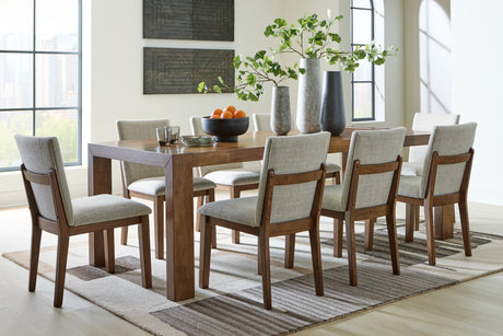 Kraeburn - Dining Room Set Light Brown 9 Pc. Table, 8 Chairs by Signature Design by Ashley® | Bel Furniture
