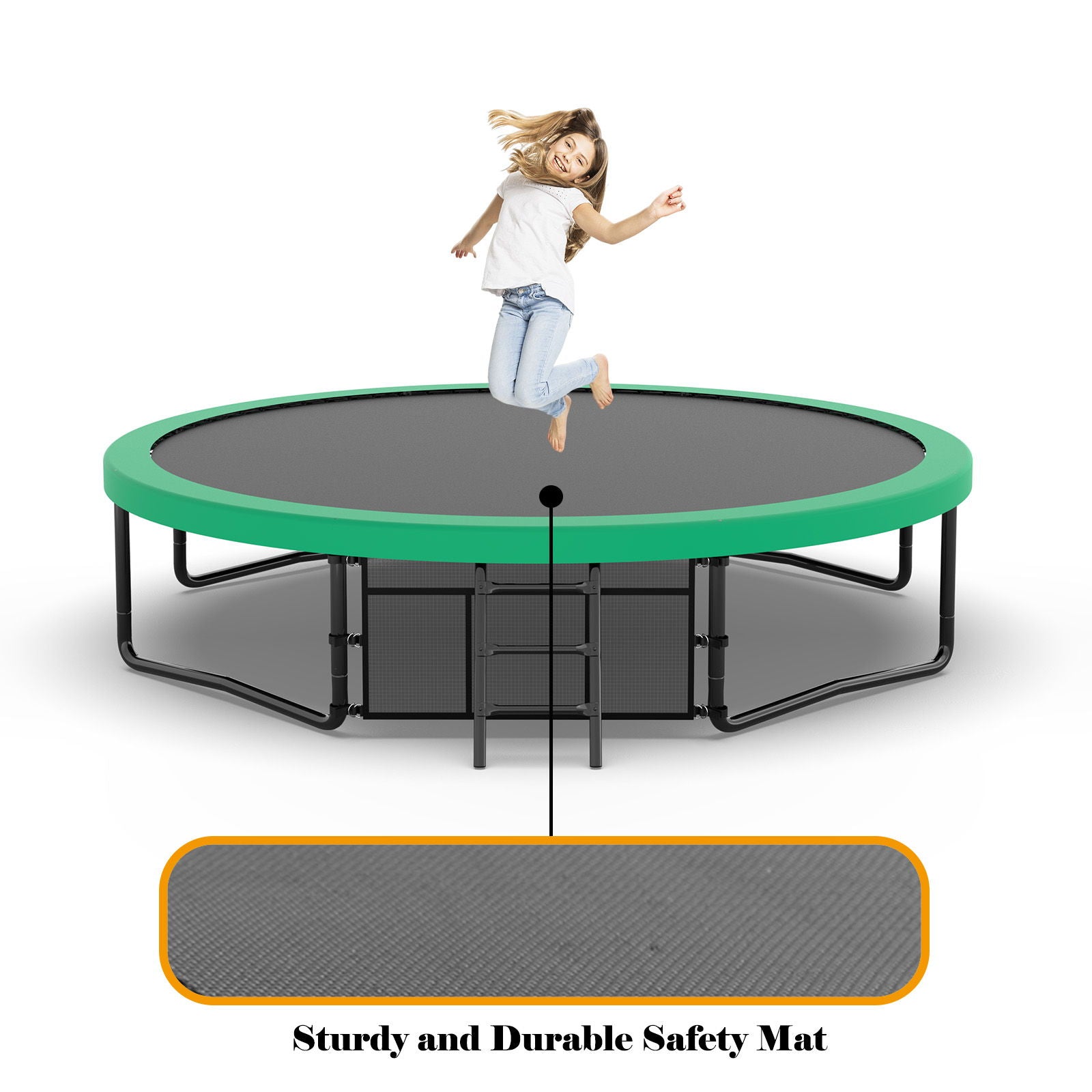 Trampoline With Enclosure, Recreational Trampolines With Ladder And Antirust Coating, Astm Approval Outdoor Trampoline For Kids