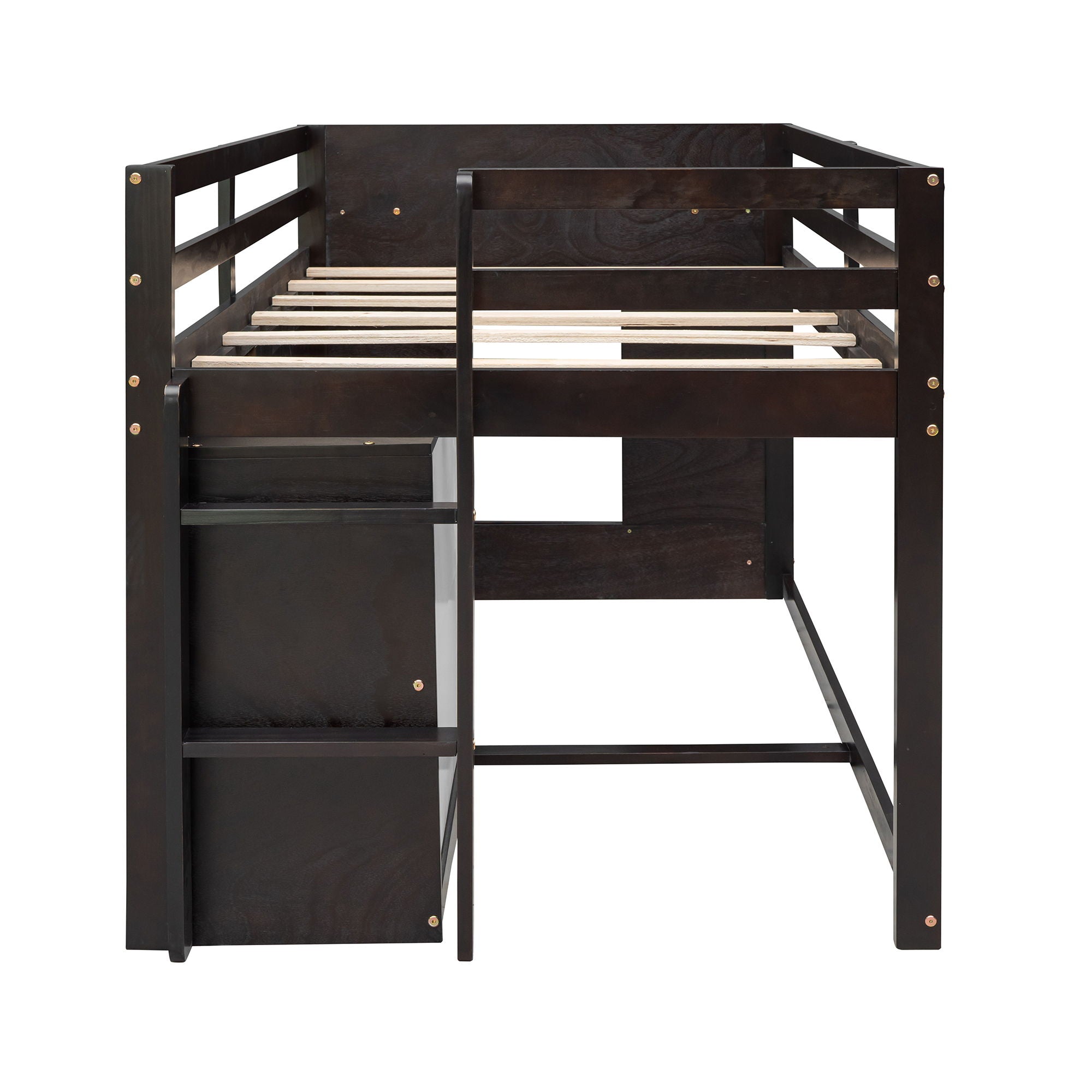 Twin Size Loft Bed With Cabinet And Shelf