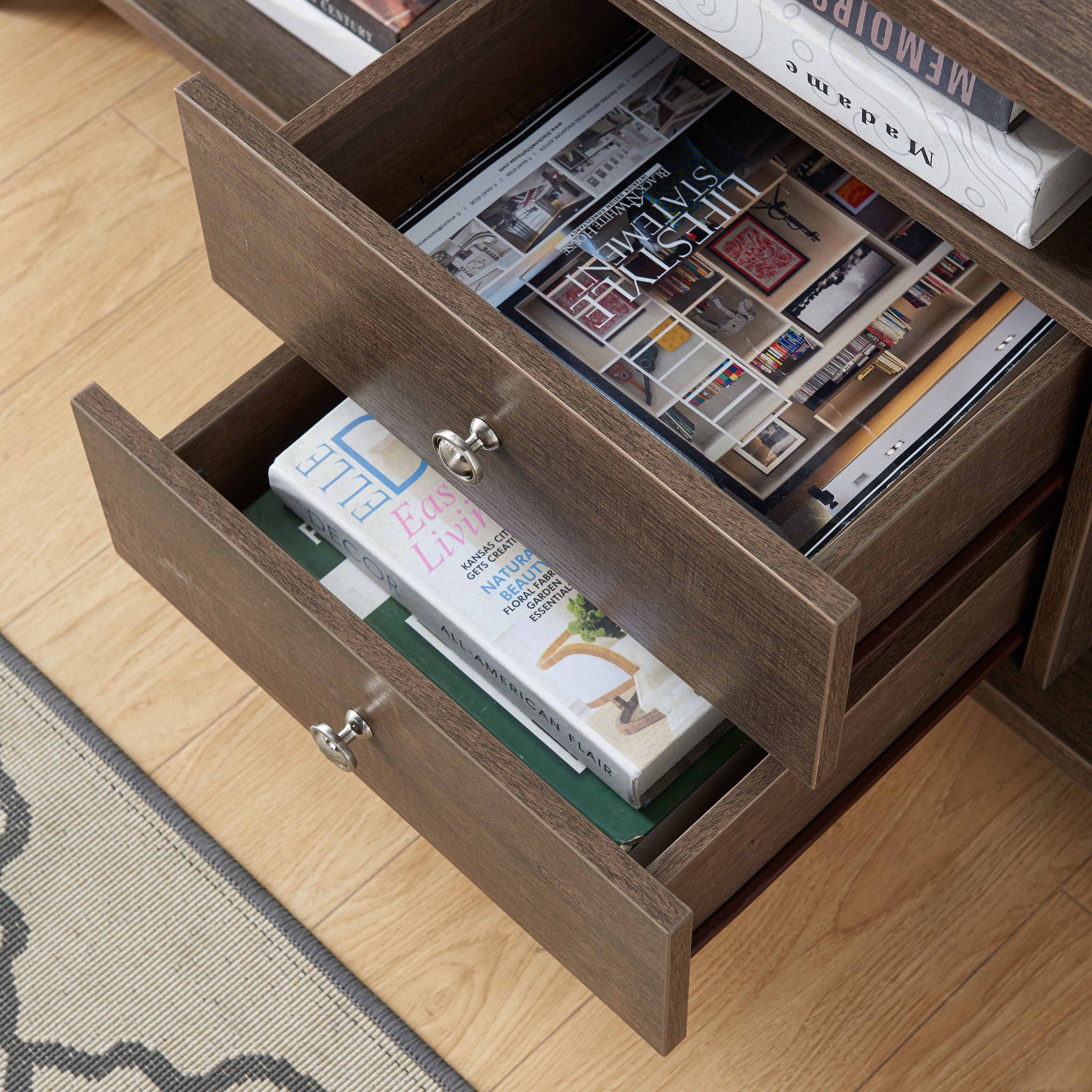 Particle Board And Cabinet Enclosed Storage TV Stand - Brown