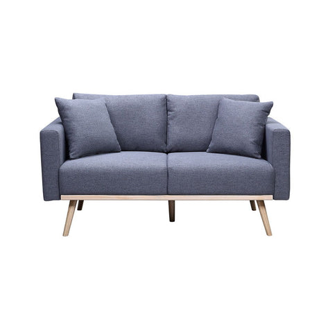 Easton - Linen Fabric Loveseat With USB Charging Ports Pockets And Pillows by Lilola Home | Bel Furniture