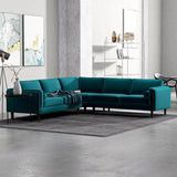 Amber - Velvet Corner Sectional Sofa