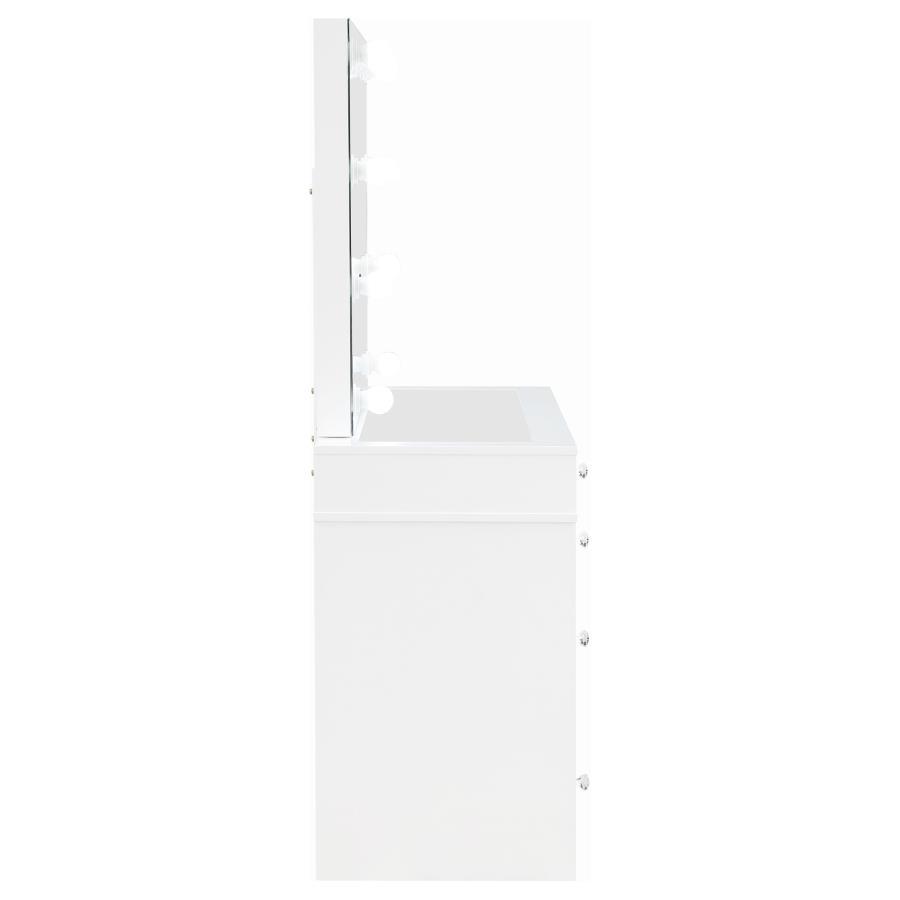 Regina - Makeup Vanity Table Set With Lighting - White by Coaster Fine Furniture | Bel Furniture