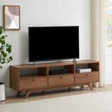 Modern Scandi 3 Door Low Profile TV Stand For TVs Up To 80" by Walker Edison | Bel Furniture