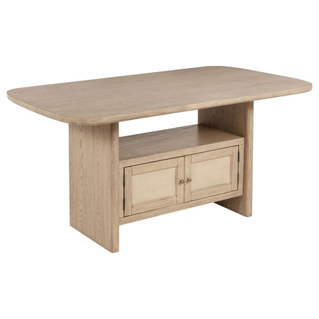 Kailani - Cane Counter Height Storage Dining Table - Beige Oak by Coaster Fine Furniture | Bel Furniture