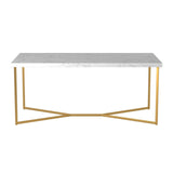 Modern Glam Metal And Faux Marble Coffee Table by Walker Edison | Bel Furniture
