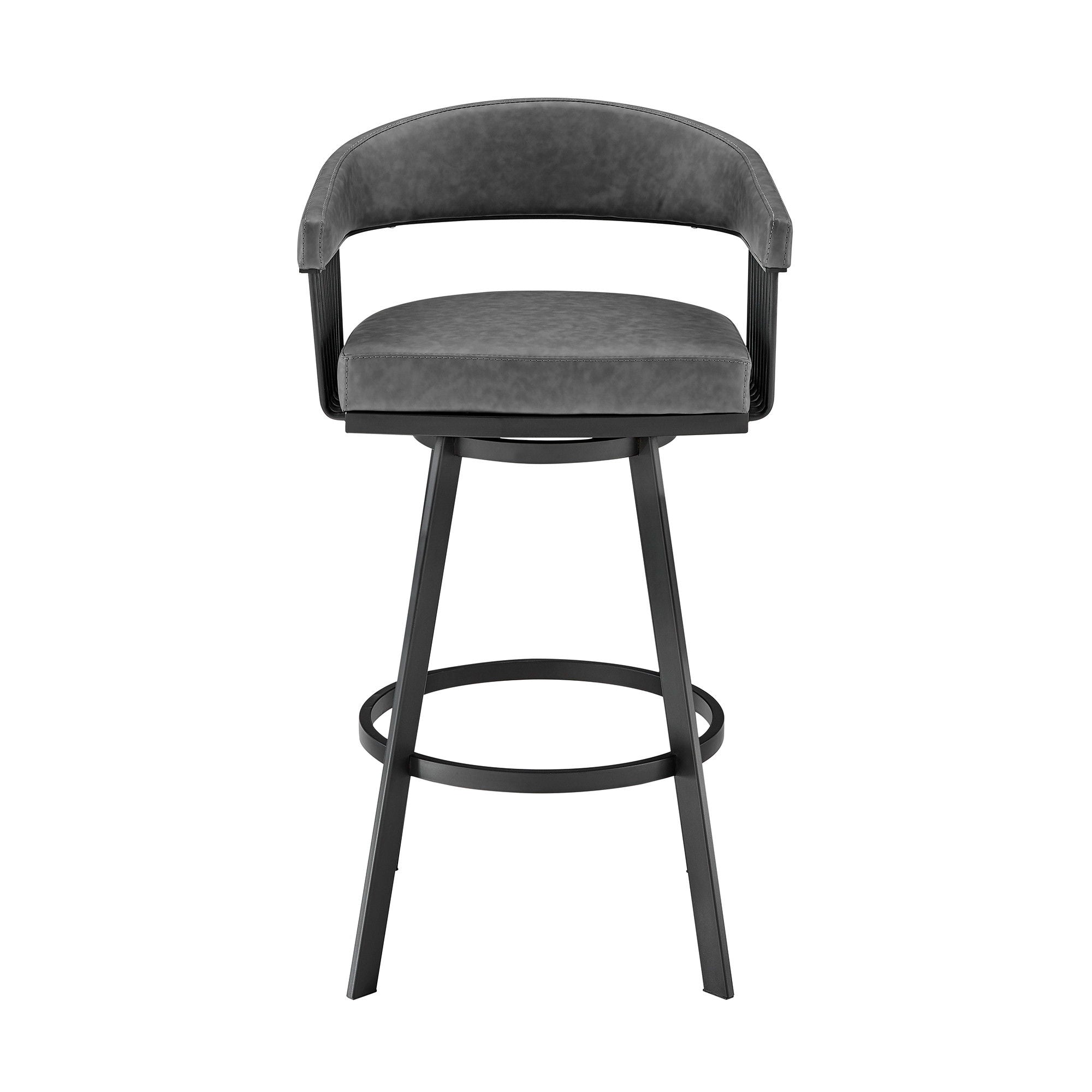 Swivel Low Back, Counter Height Bar Chair - Gray / Black