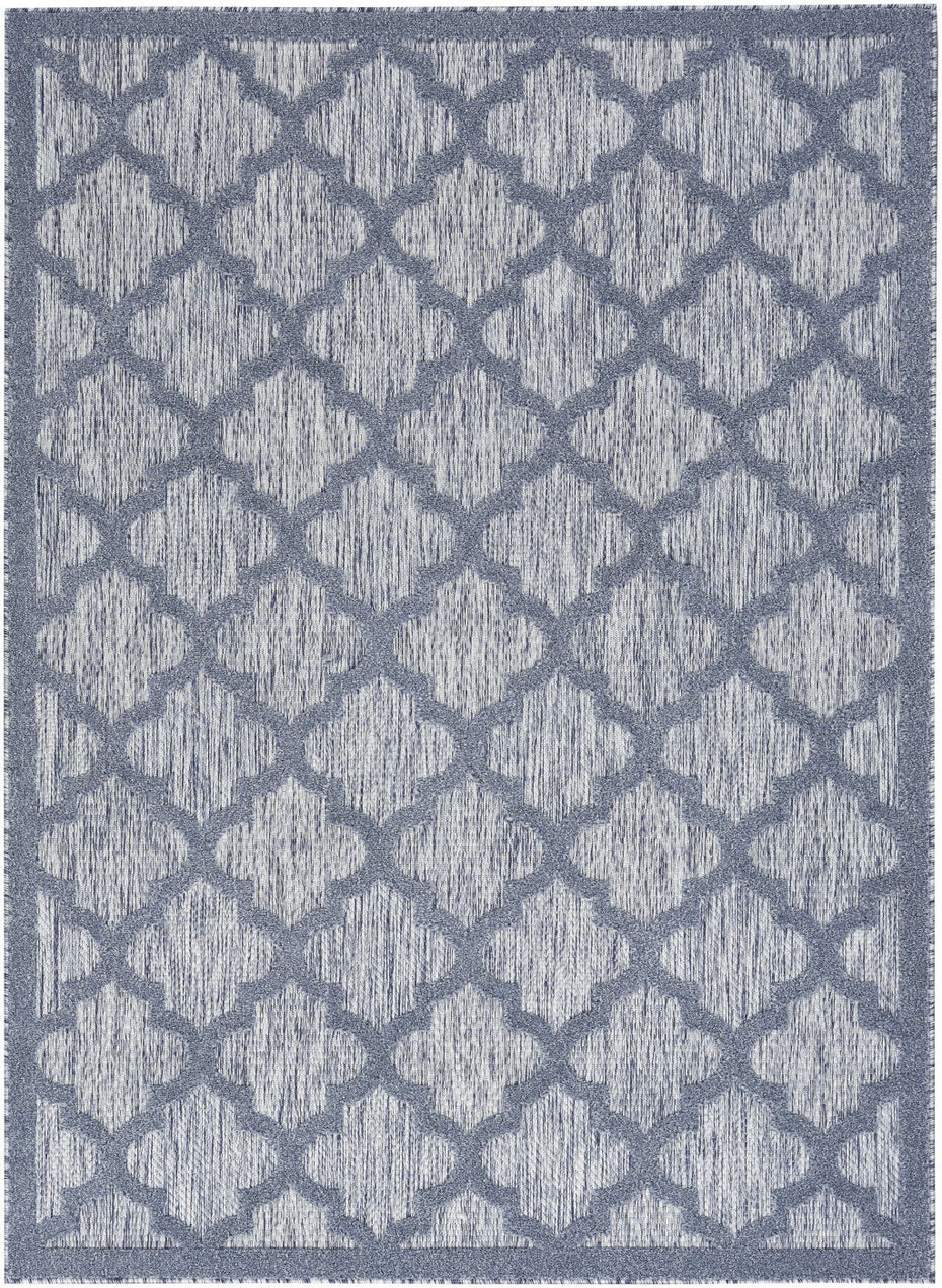 4' X 6' Ikat Indoor / Outdoor Area Rug - Denim Blue