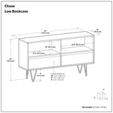 Chase - Low Bookcase - Rustic Natural Aged Brown