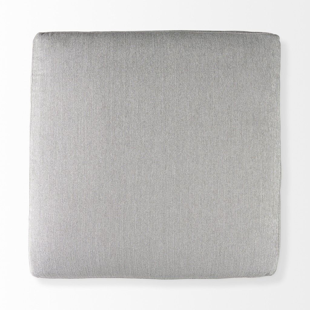 Polyester And Brown Cocktail Ottoman - Light Gray