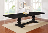 Phelps - Extension Leaf Dining Table Distressed Noir - Distressed Nior by CoasterEssence | Bel Furniture