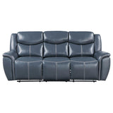 Sloane - Upholstered Padded Arm Reclining Sofa - Blue by Coaster Fine Furniture | Bel Furniture