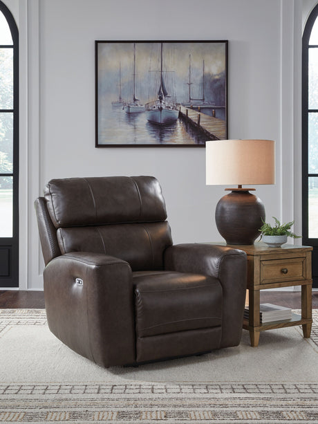 Crossplex - Smoke - Power Recliner / Adjustable Headrest by Signature Design by Ashley® | Bel Furniture