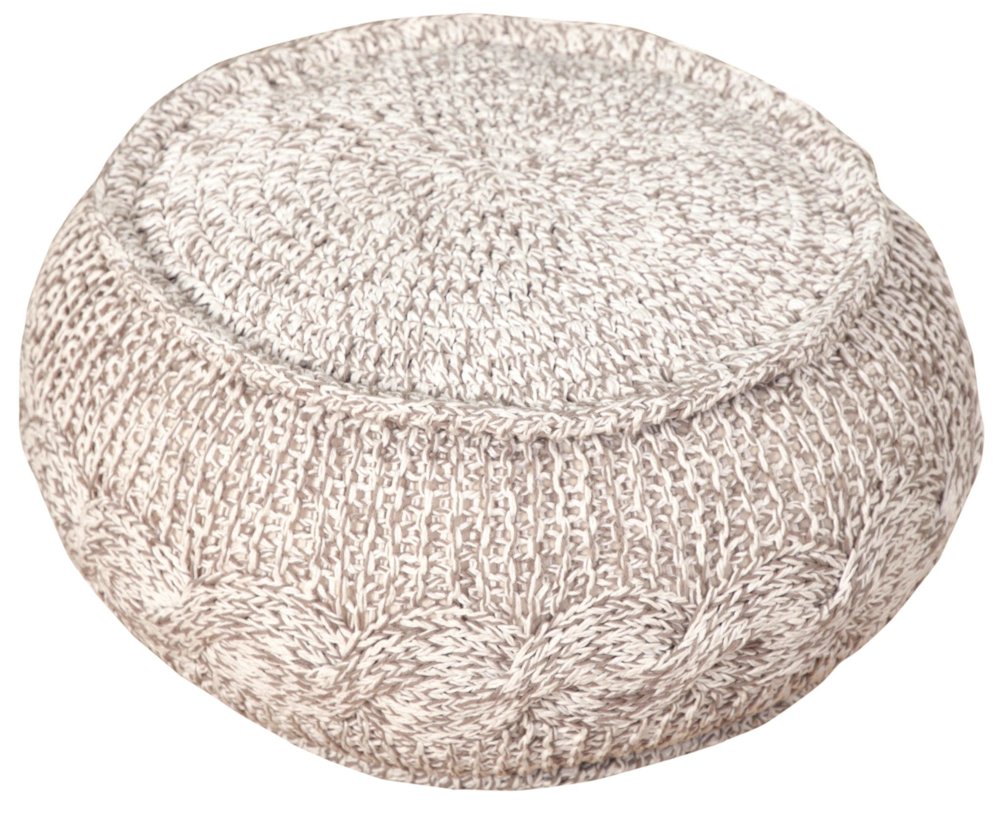 Cotton Ottoman Round - Beige