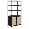 Amherst - 3-Shelf Radio Weave Cane Metal Accent Cabinet Black by Coaster Fine Furniture | Bel Furniture