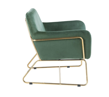 Keira - Velvet Accent Chair With Metal Base by Lilola Home | Bel Furniture