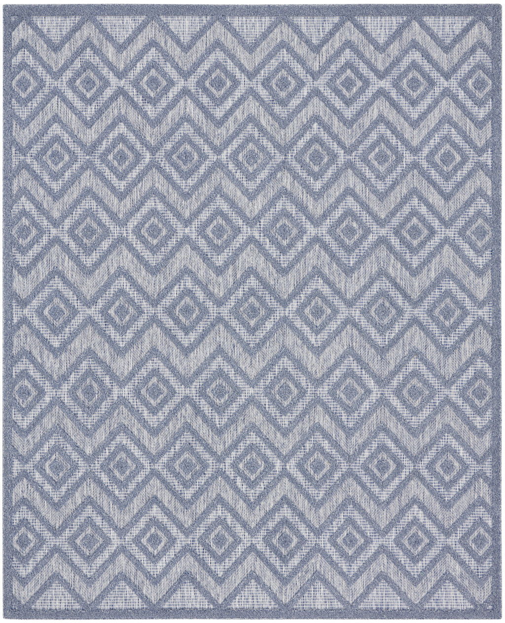 9' X 12' Area Rug Geometric Flatweave - Blue