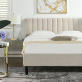 Aspen - Vertical Tufted Modern Headboard Platform Bed Set by Jennifer Taylor Home | Bel Furniture