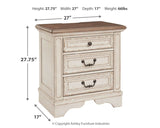 Realyn - White / Brown / Beige - Three Drawer Night Stand by Signature Design by Ashley® | Bel Furniture