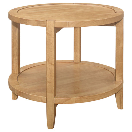 Camillo - Round Solid Wood Table Light Brown End Tables by Coaster Fine Furniture | Bel Furniture
