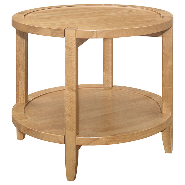 Camillo - Round Solid Wood Table Light Brown End Tables by Coaster Fine Furniture | Bel Furniture